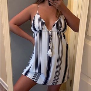 F21 Blue & White Striped Mini Dress